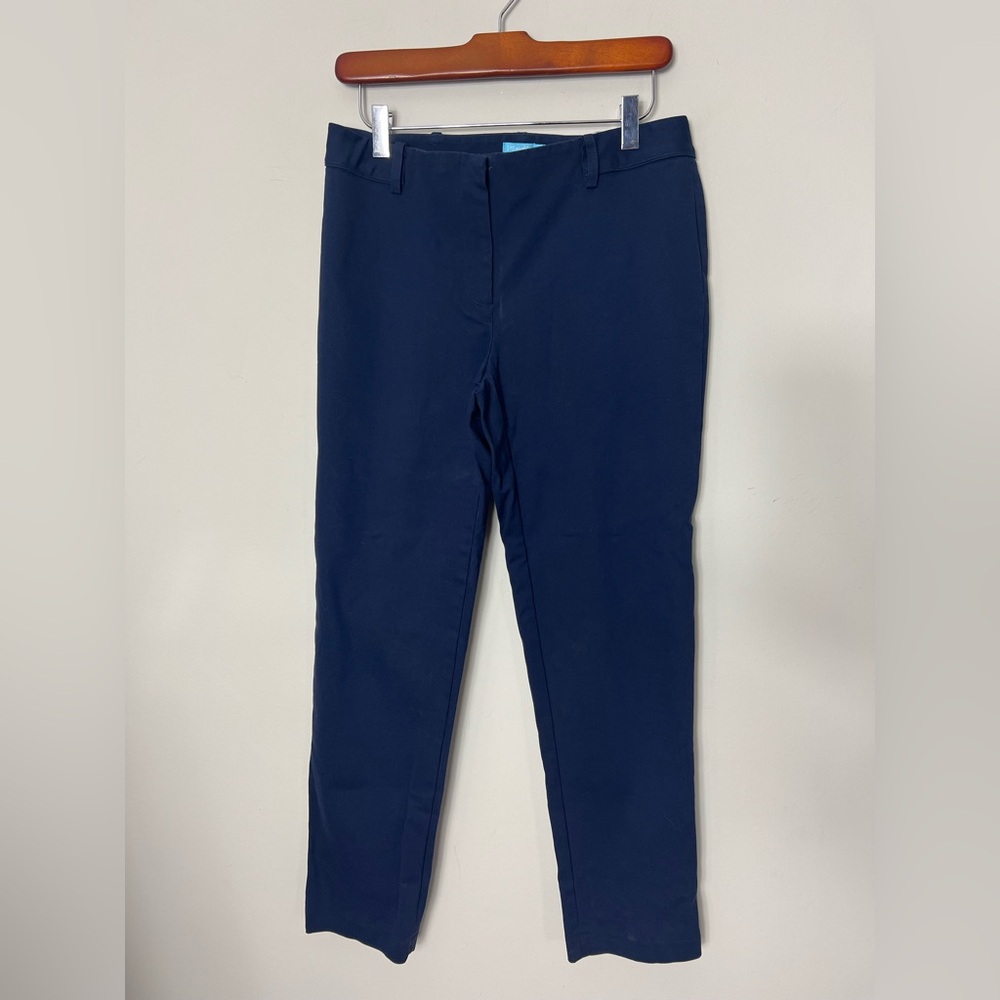 J. McLaughlin Blue Trouser Slim Leg Pants Cotton Stretch Size 6 738